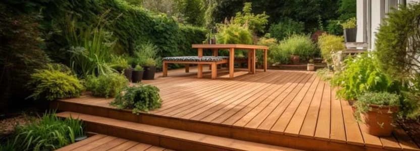 Beautiful deck in back yard