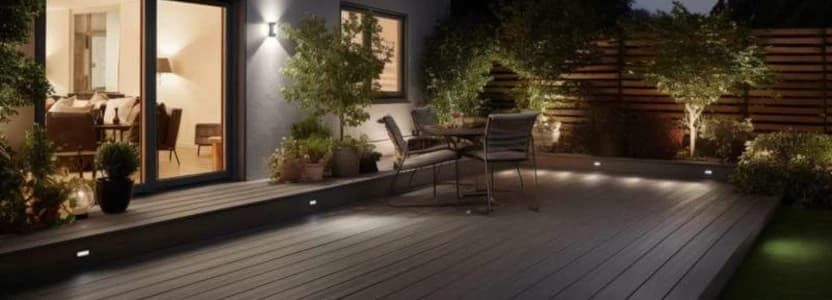 Patio at nighttime