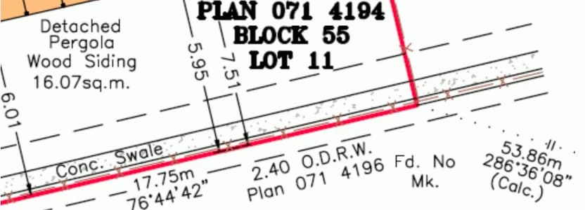RPR with overland drainage right of way