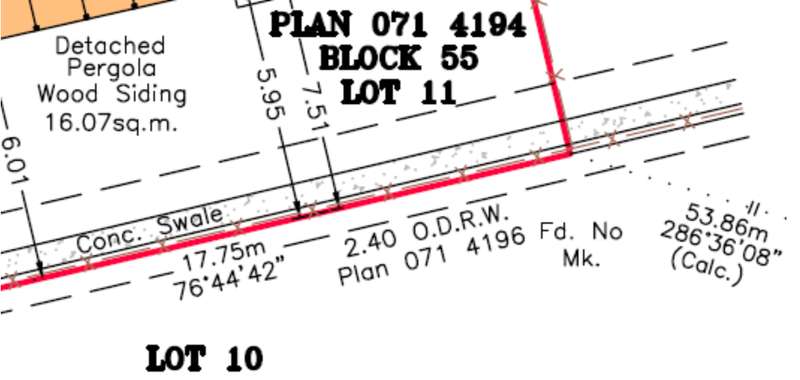 RPR with overland drainage right of way