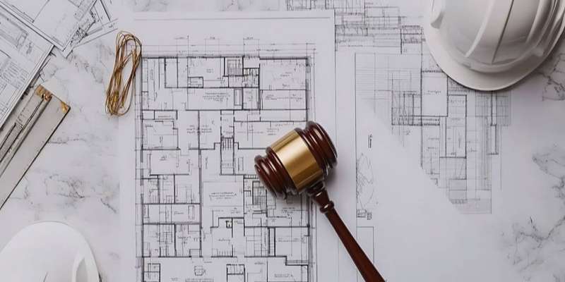 a gravel lying on some construction plans